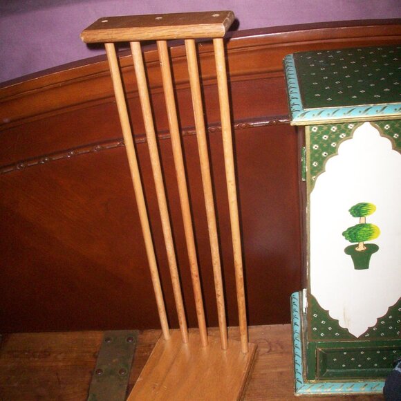 Vintage Wood Bookends Expanding Wooden Book Ends Holder CD/DVD Rack Shelf Dryer - Picture 5 of 12
